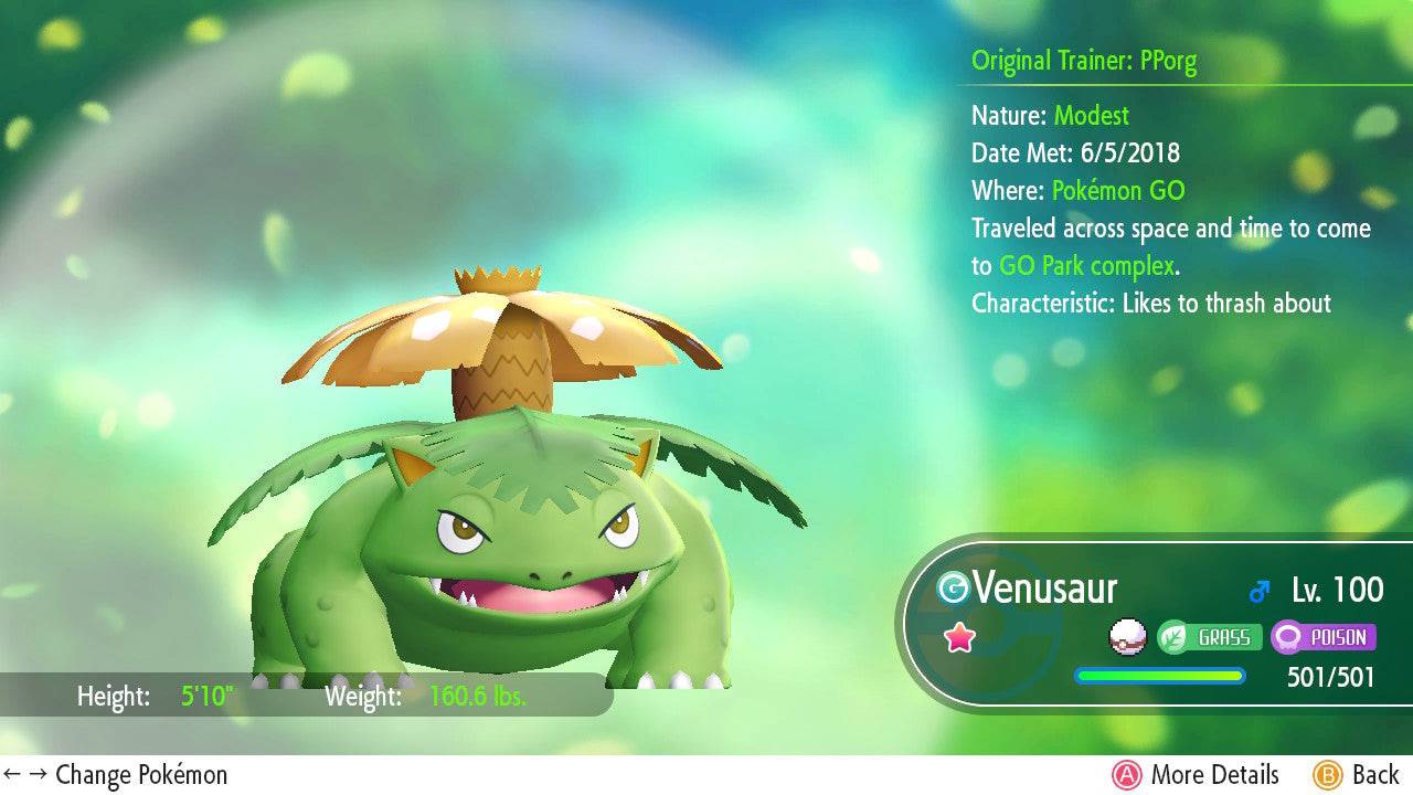 Pokemon Let's Go Shiny Venusaur 6IV-AV Trained – Pokemon4Ever